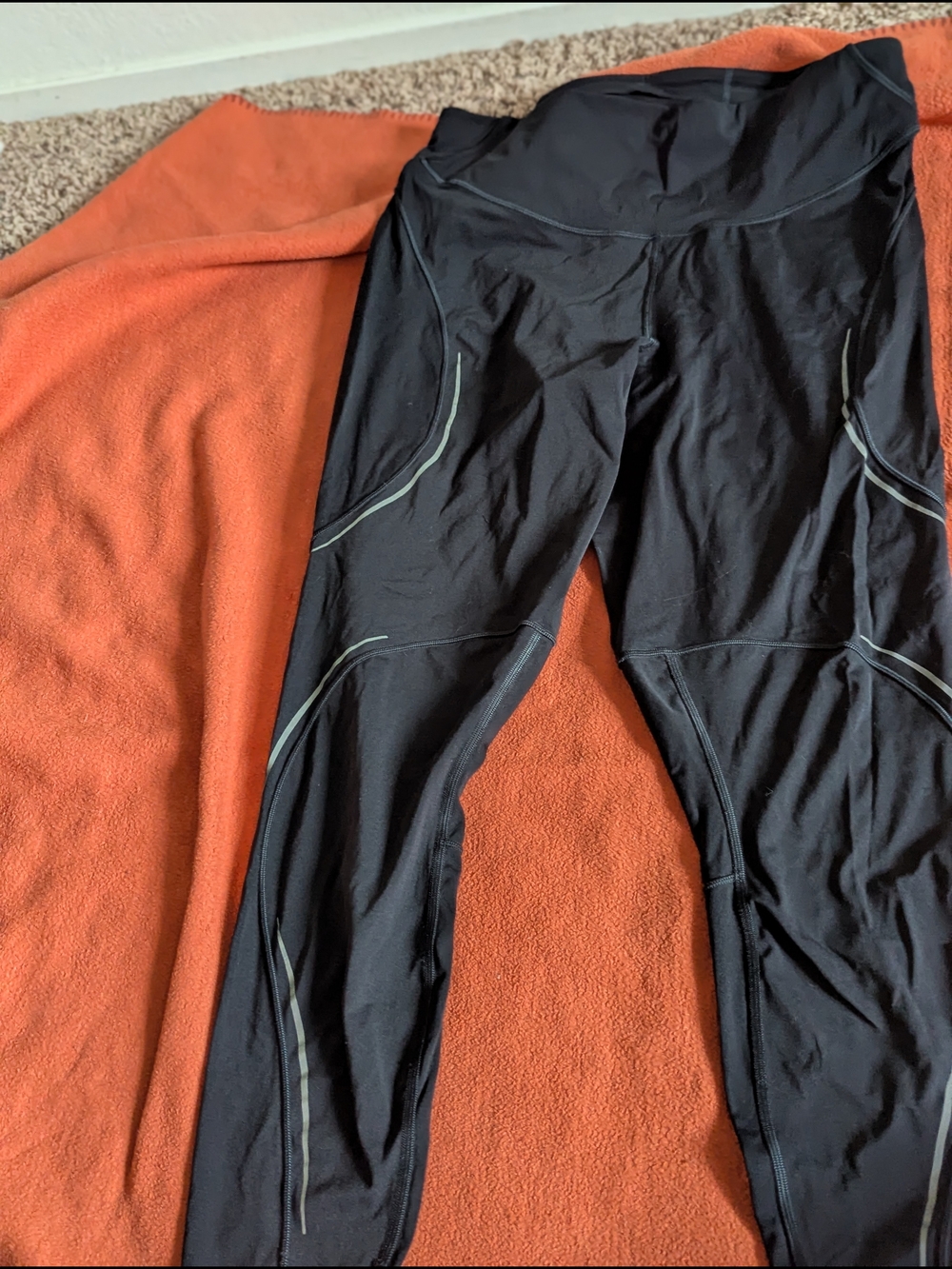 lululemon athletica Black Leggings with Reflective Trim